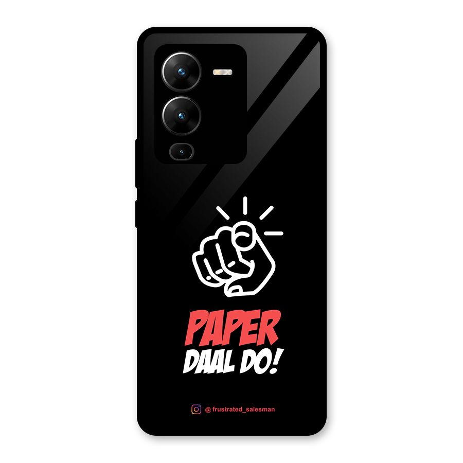 Paper Daal Do Black Glass Back Case for Vivo V25 Pro