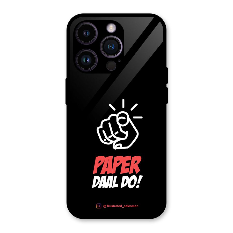 Paper Daal Do Black Glass Back Case for iPhone 14 Pro