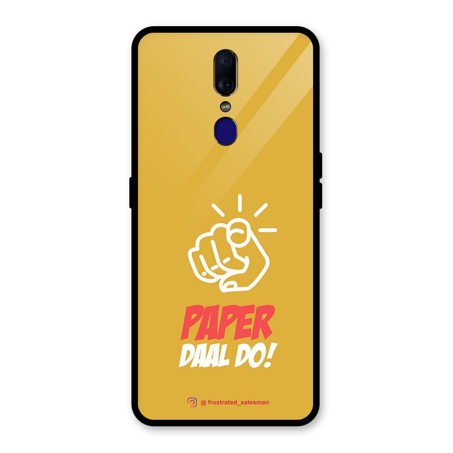 Paper Daal Do Mustard Yellow Glass Back Case for Oppo F11
