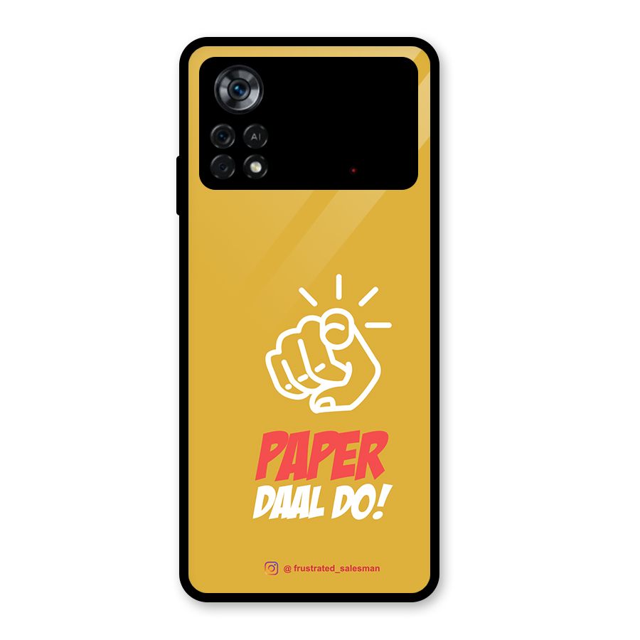 Paper Daal Do Mustard Yellow Glass Back Case for Poco X4 Pro 5G