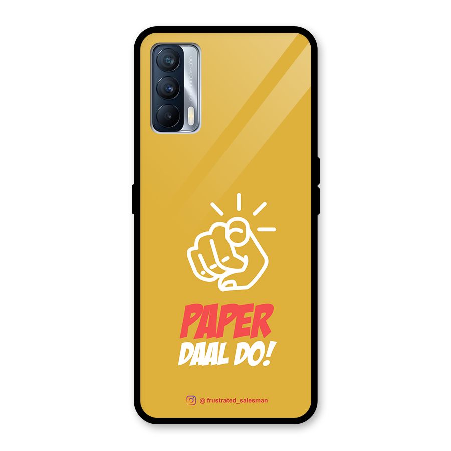 Paper Daal Do Mustard Yellow Glass Back Case for Realme X7