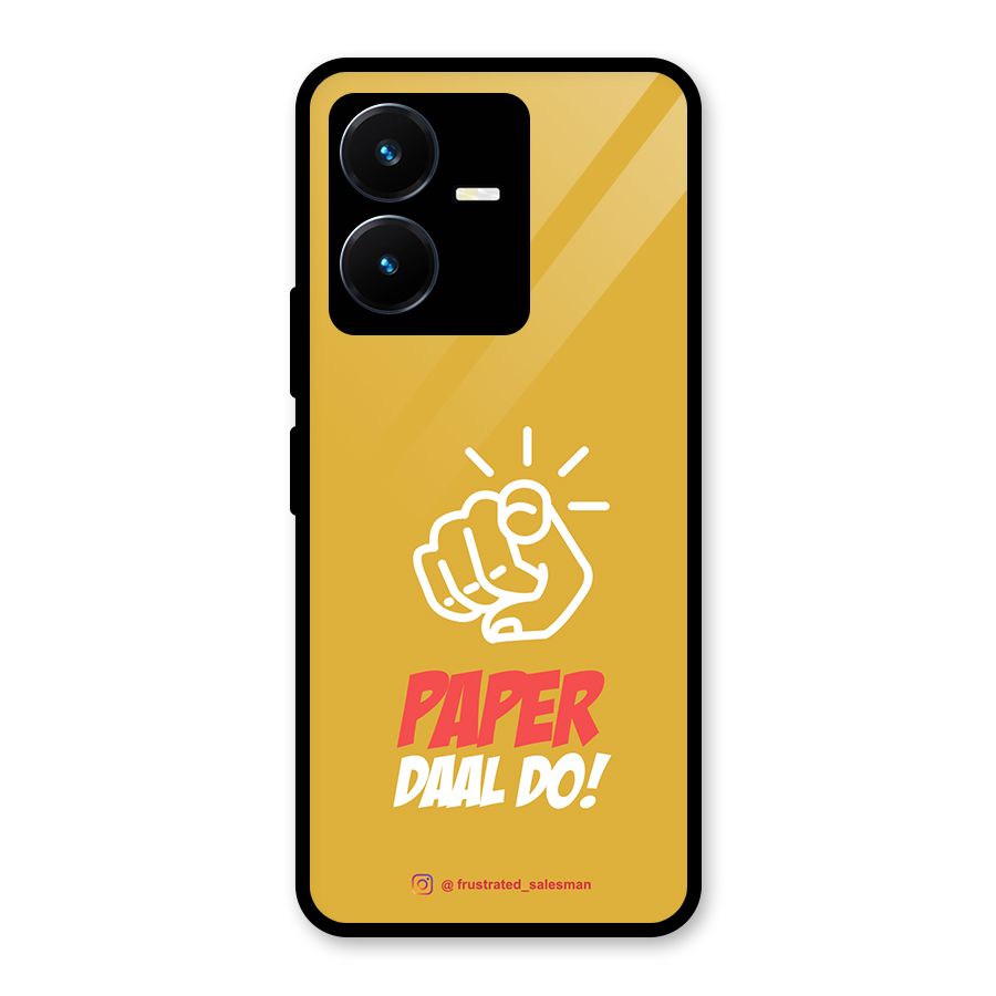 Paper Daal Do Mustard Yellow Glass Back Case for Vivo Y22