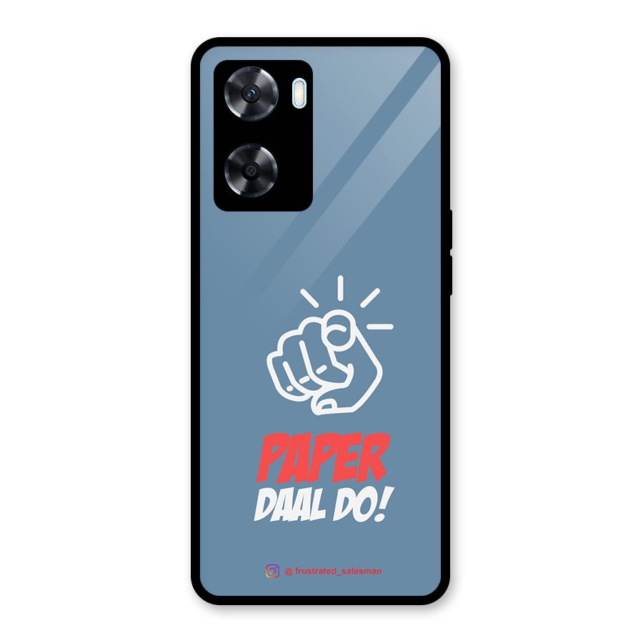 Paper Daal Do SteelBlue Glass Back Case for Oppo A77