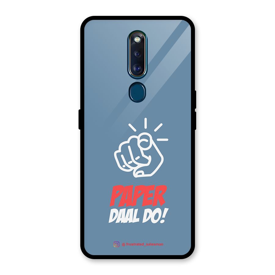 Paper Daal Do SteelBlue Glass Back Case for Oppo F11 Pro
