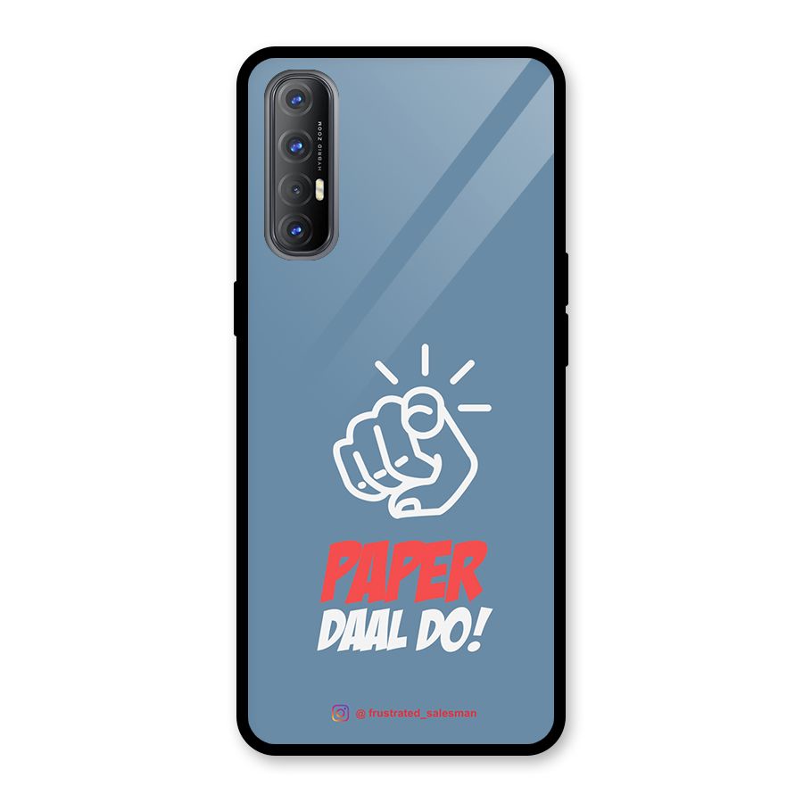 Paper Daal Do SteelBlue Glass Back Case for Oppo Reno3 Pro