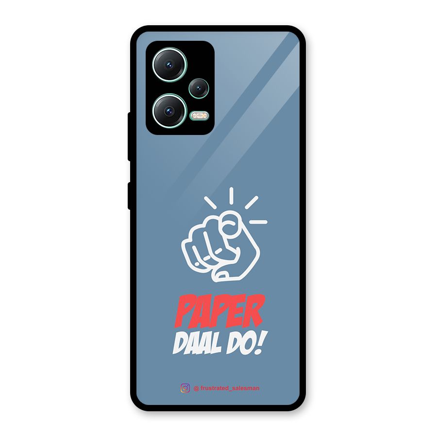 Paper Daal Do SteelBlue Glass Back Case for Redmi Note 12 5G