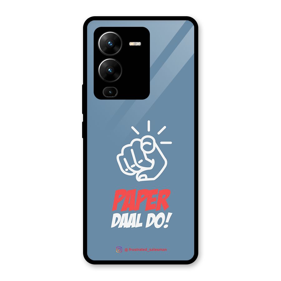 Paper Daal Do SteelBlue Glass Back Case for Vivo V25 Pro
