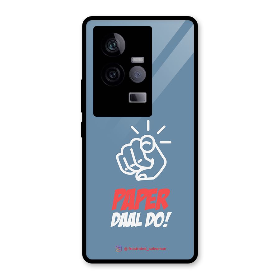 Paper Daal Do SteelBlue Glass Back Case for Vivo iQOO 11 5G