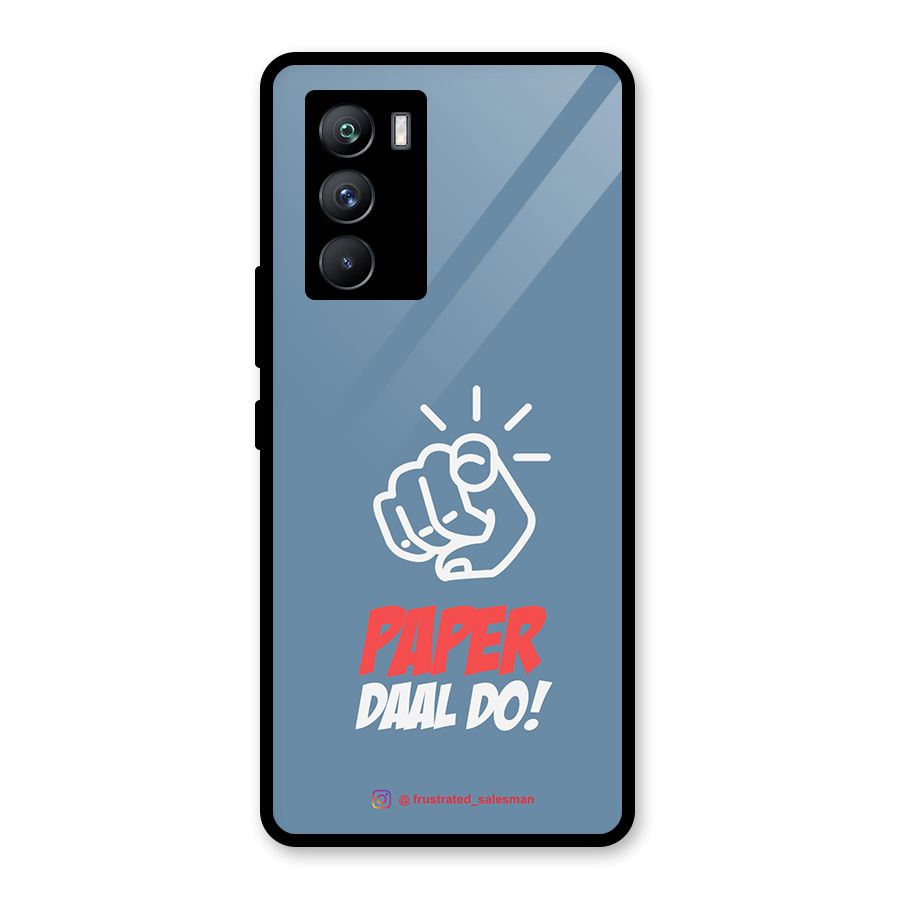 Paper Daal Do SteelBlue Glass Back Case for Vivo iQOO 9 SE