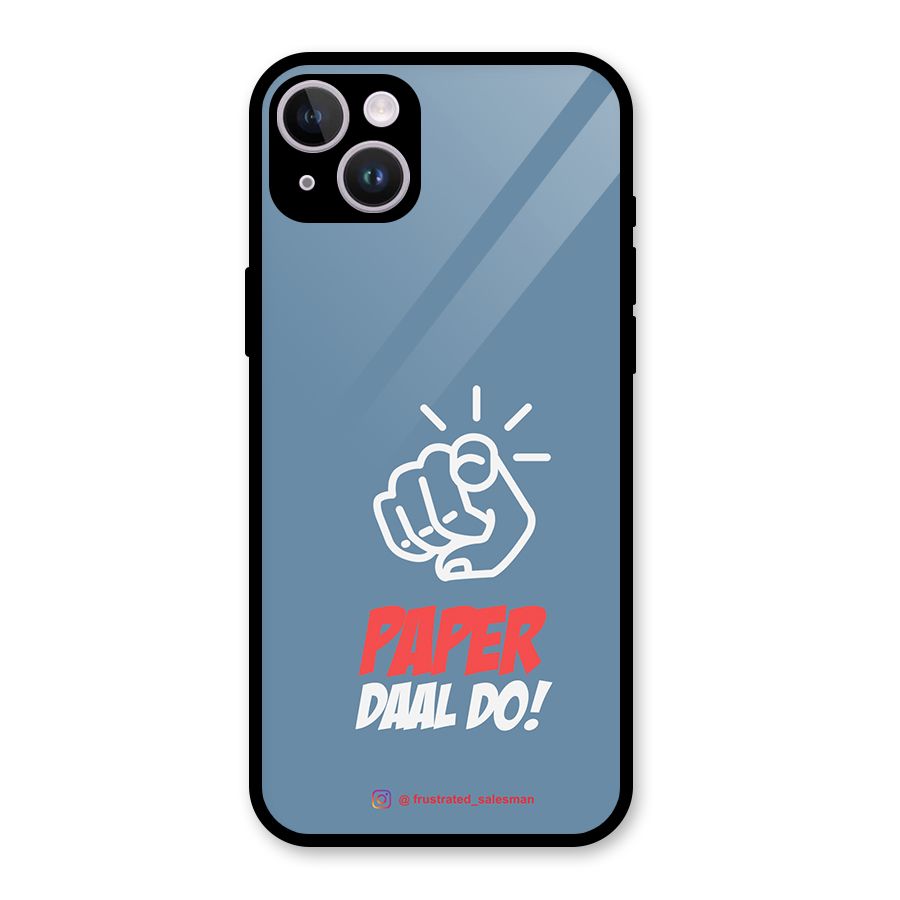 Paper Daal Do SteelBlue Glass Back Case for iPhone 14 Plus