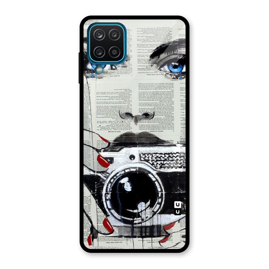 Paper Face Beauty Glass Back Case for Galaxy A12