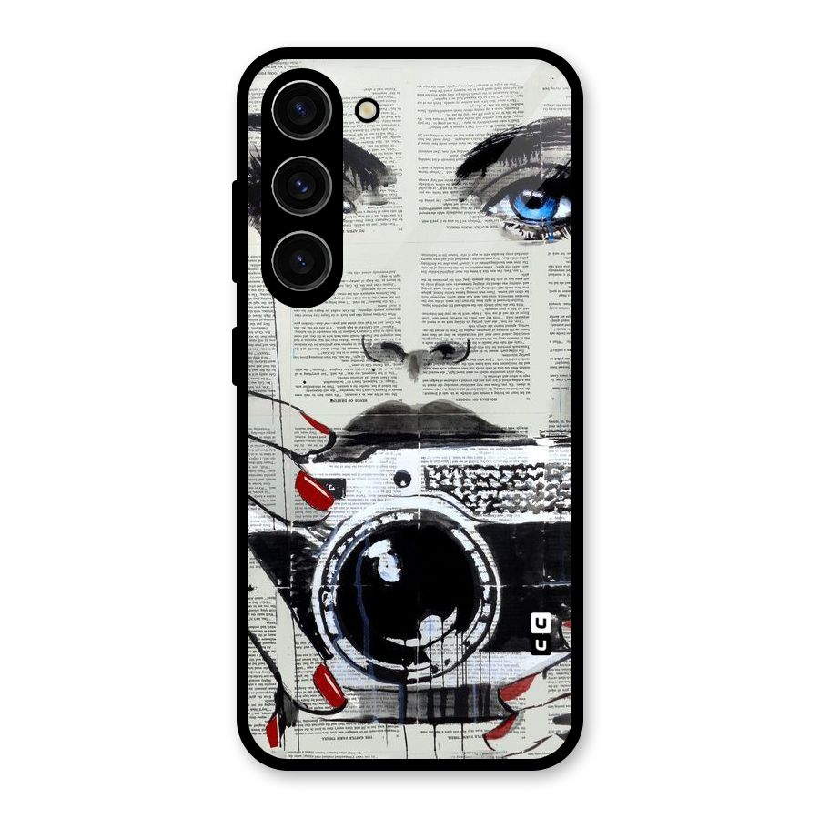 Paper Face Beauty Glass Back Case for Galaxy S23