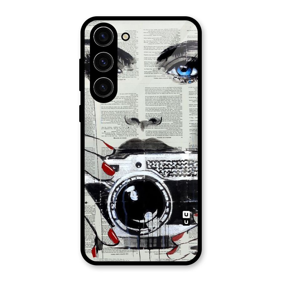 Paper Face Beauty Glass Back Case for Galaxy S23 Plus