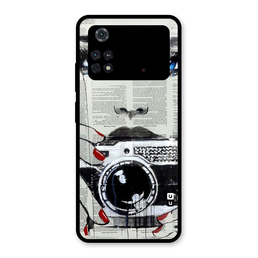 Paper Face Beauty Glass Back Case for Poco M4 Pro 4G