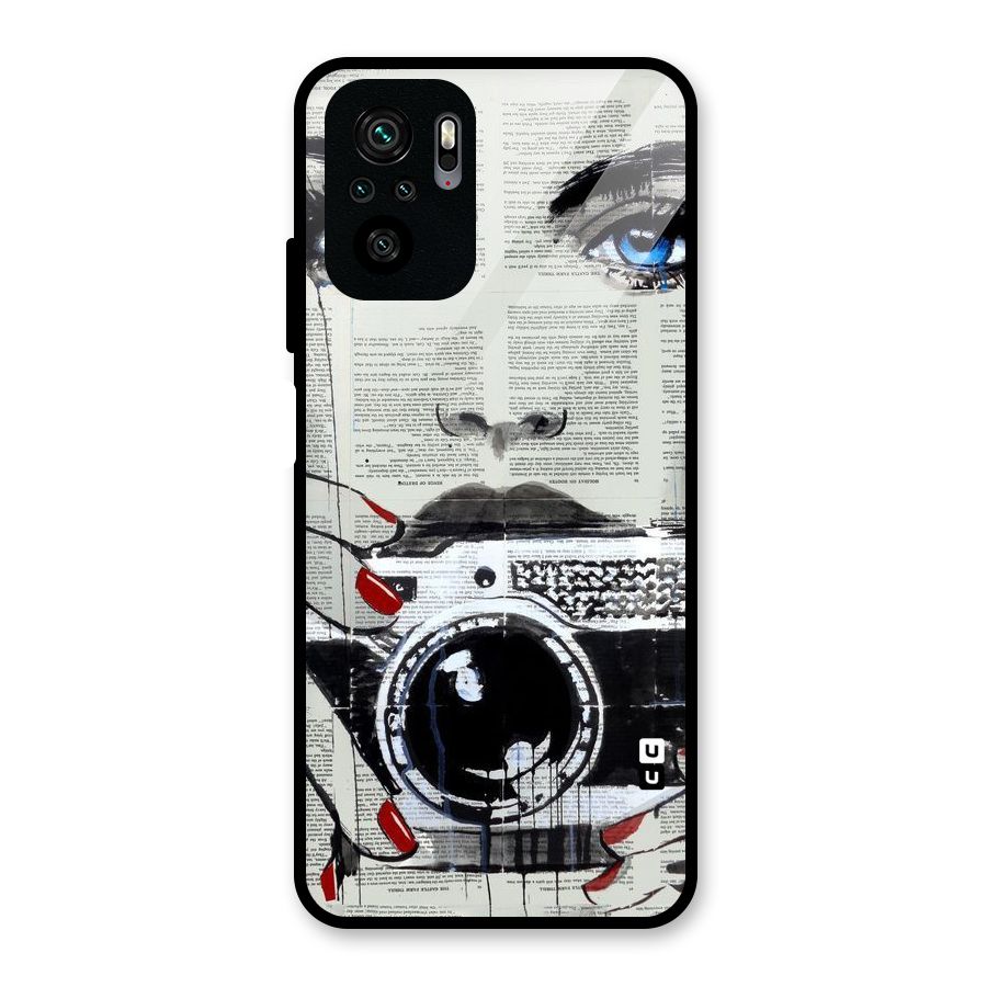 Paper Face Beauty Glass Back Case for Redmi Note 10S