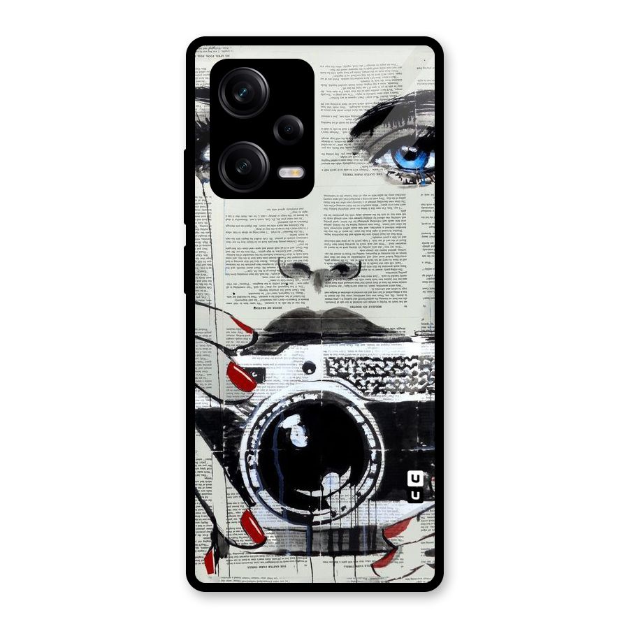 Paper Face Beauty Glass Back Case for Redmi Note 12 Pro