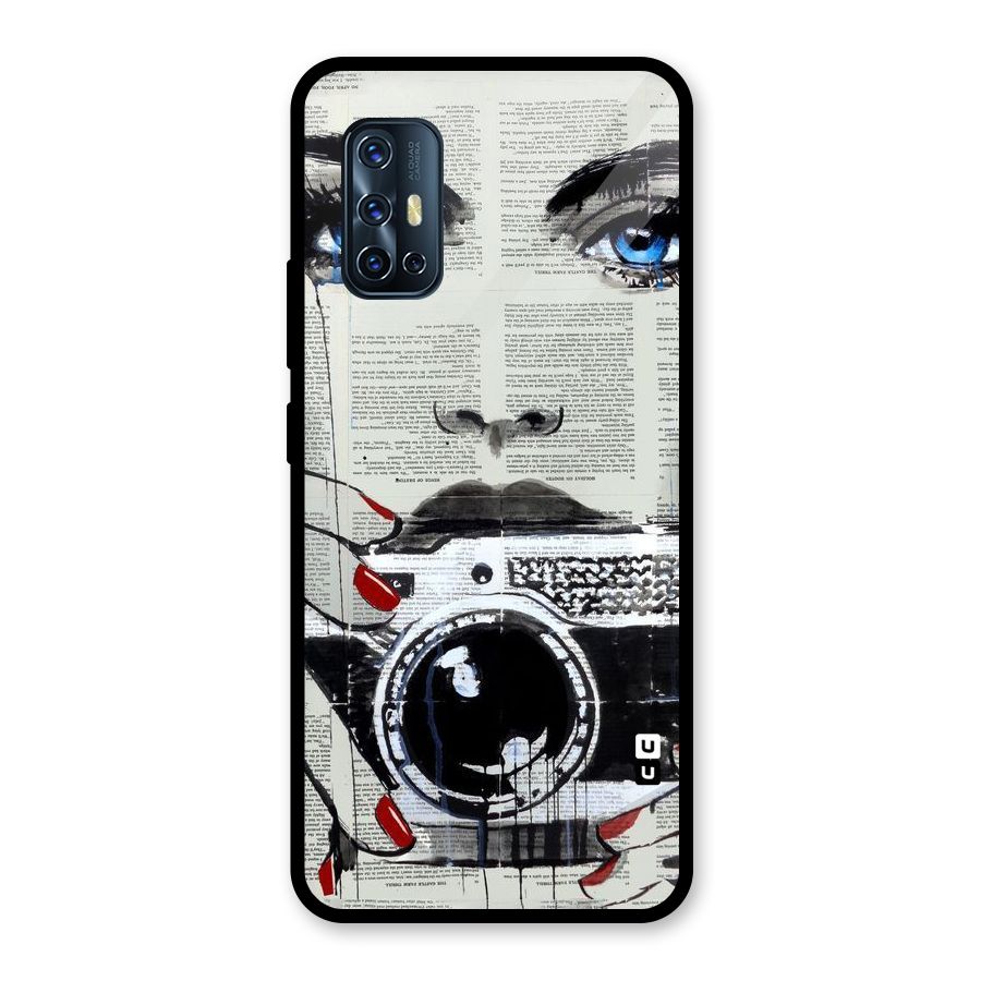 Paper Face Beauty Glass Back Case for Vivo V17