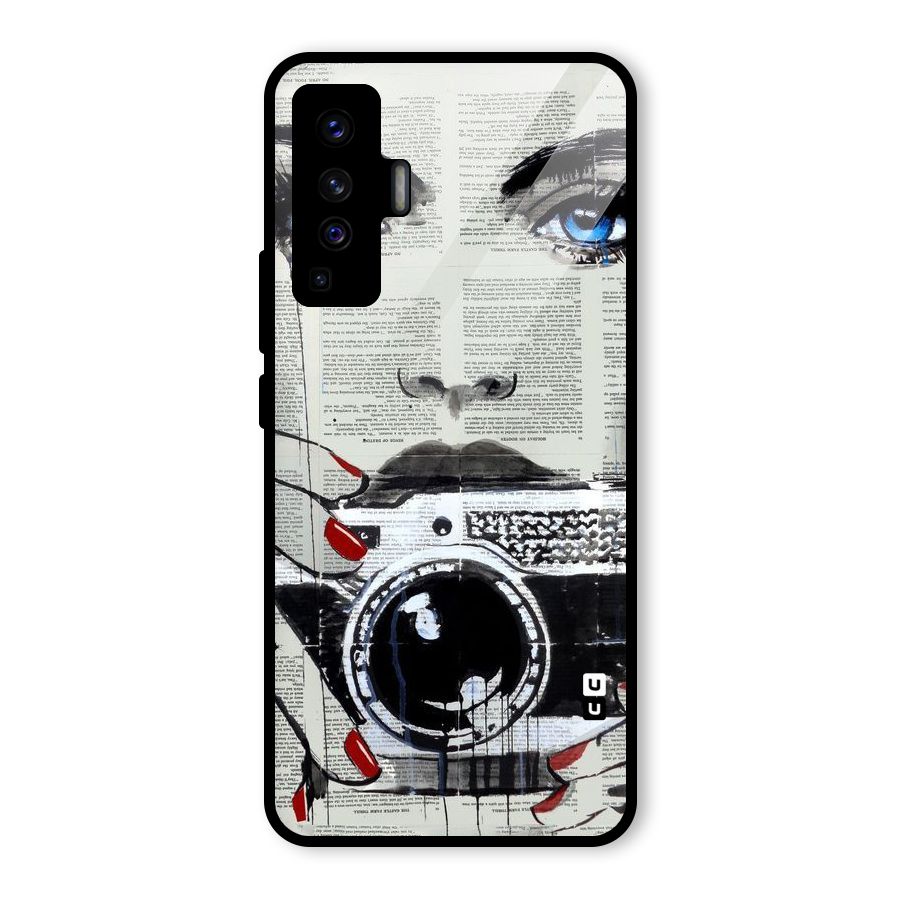 Paper Face Beauty Glass Back Case for Vivo X50