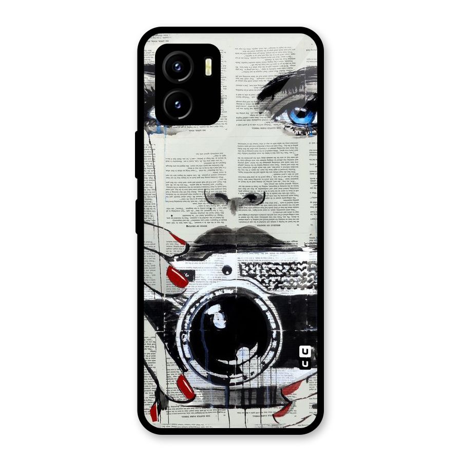 Paper Face Beauty Glass Back Case for Vivo Y15s