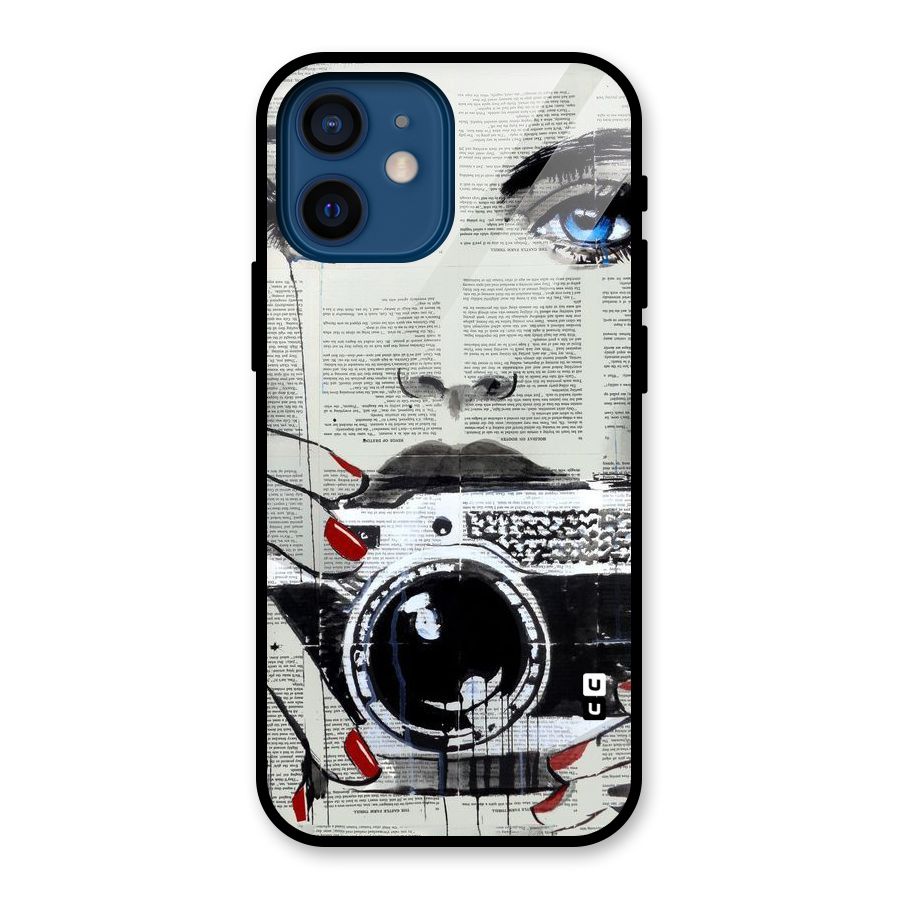 Paper Face Beauty Glass Back Case for iPhone 12 Mini