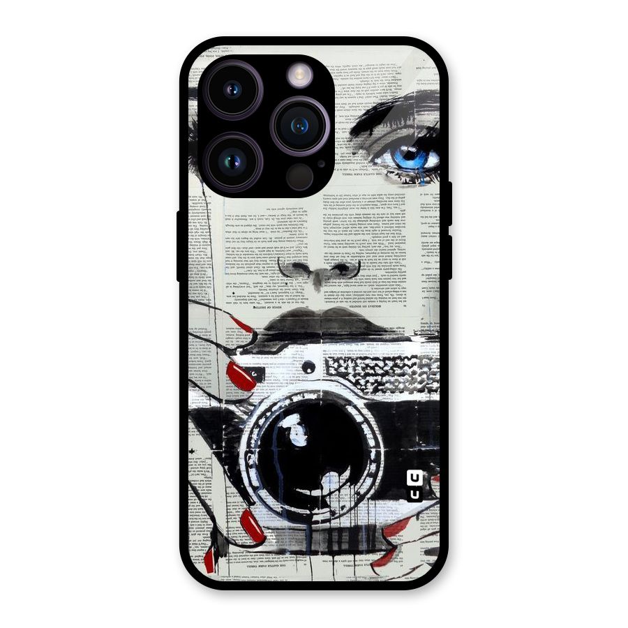 Paper Face Beauty Glass Back Case for iPhone 14 Pro