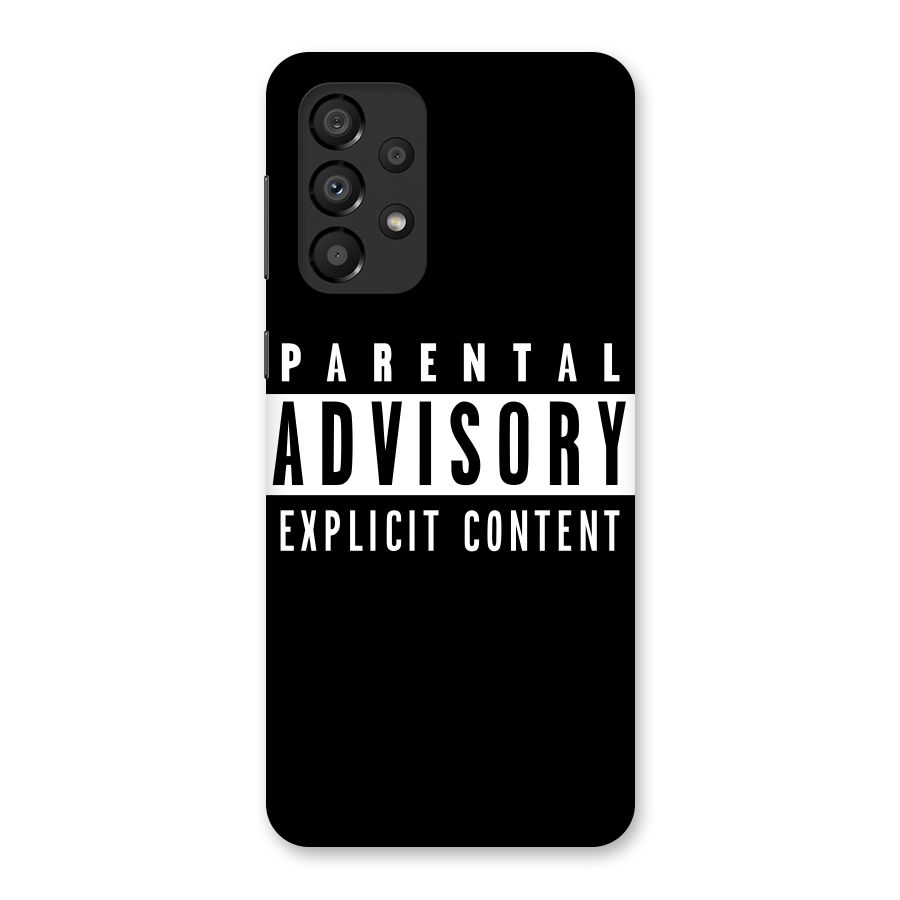 Parental Advisory Label Back Case for Galaxy A33 5G