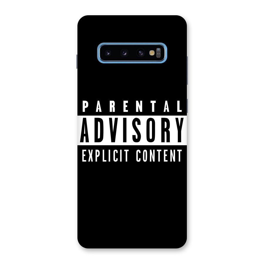 Parental Advisory Label Back Case for Galaxy S10 Plus