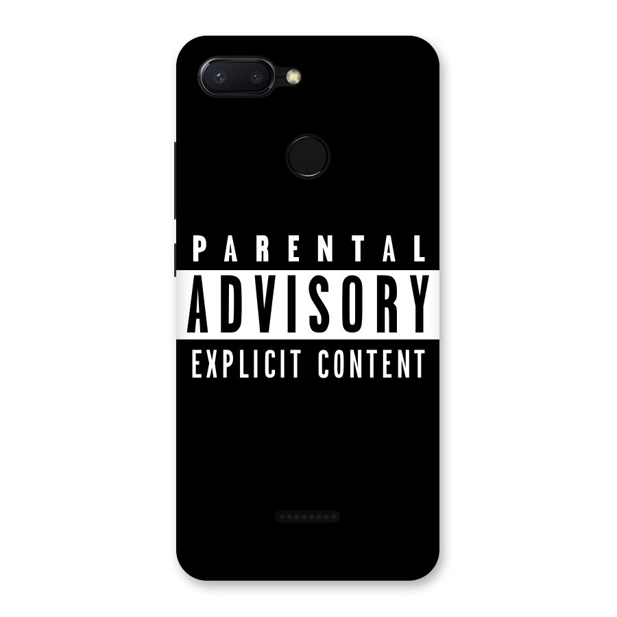 Parental Advisory Label Back Case for Redmi 6