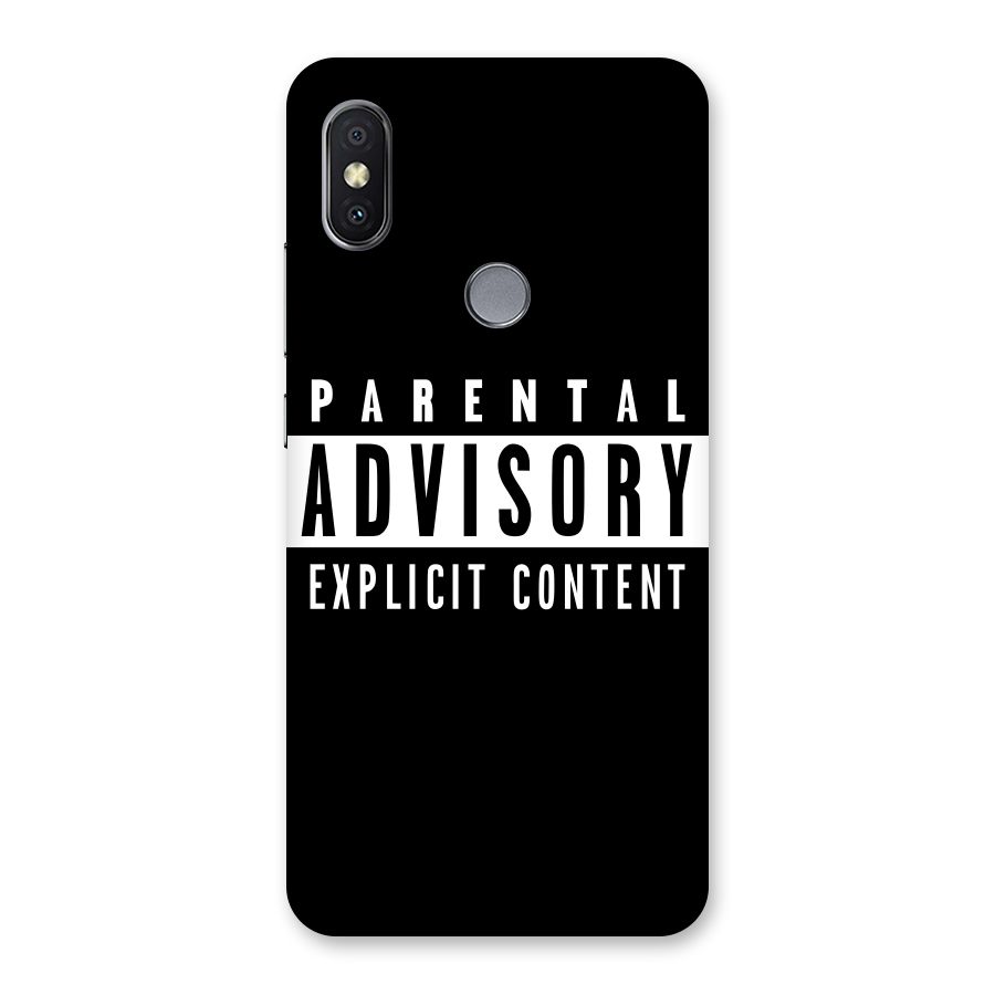 Parental Advisory Label Back Case for Redmi Y2