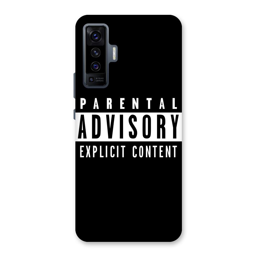 Parental Advisory Label Back Case for Vivo X50