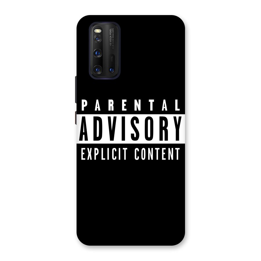 Parental Advisory Label Back Case for Vivo iQOO 3