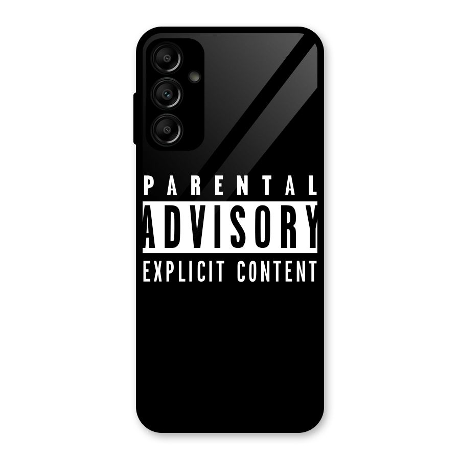 Parental Advisory Label Glass Back Case for Galaxy A14 5G