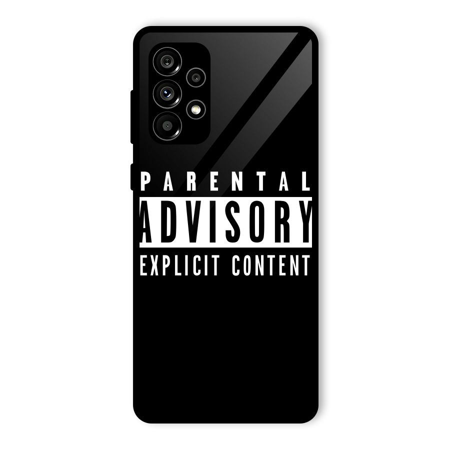 Parental Advisory Label Glass Back Case for Galaxy A73 5G
