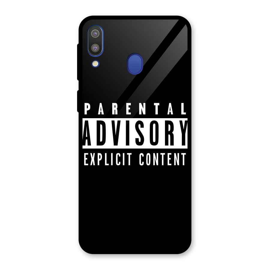 Parental Advisory Label Glass Back Case for Galaxy M20