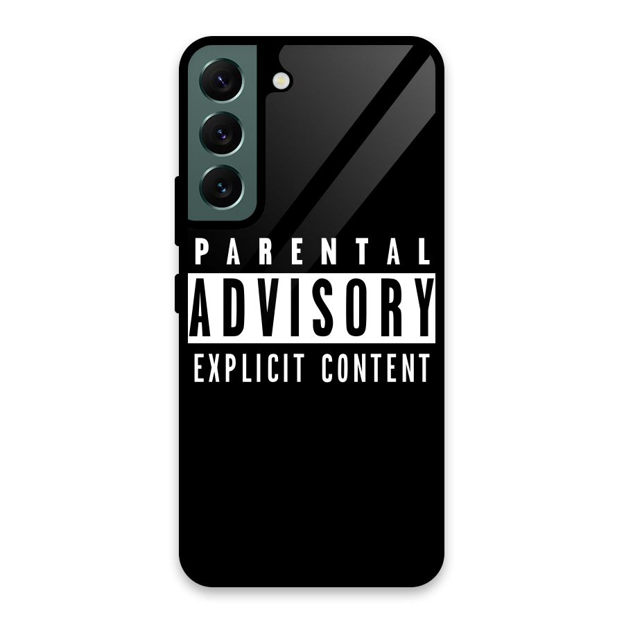 Parental Advisory Label Glass Back Case for Galaxy S22 5G