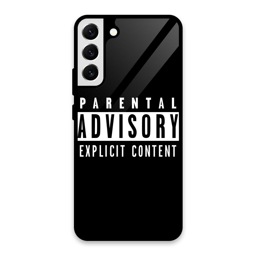 Parental Advisory Label Glass Back Case for Galaxy S22 Plus 5G
