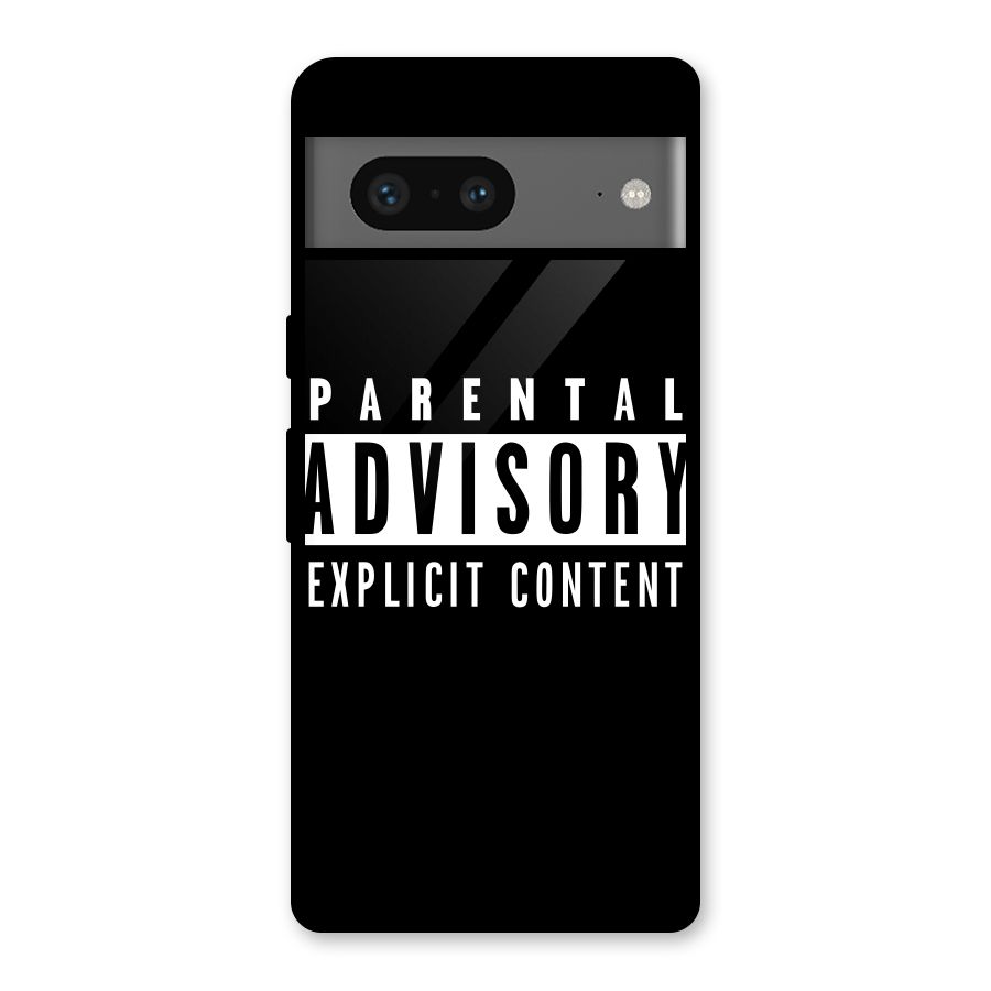 Parental Advisory Label Glass Back Case for Google Pixel 7