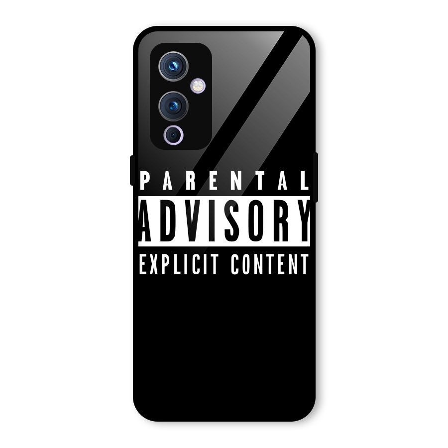 Parental Advisory Label Glass Back Case for OnePlus 9