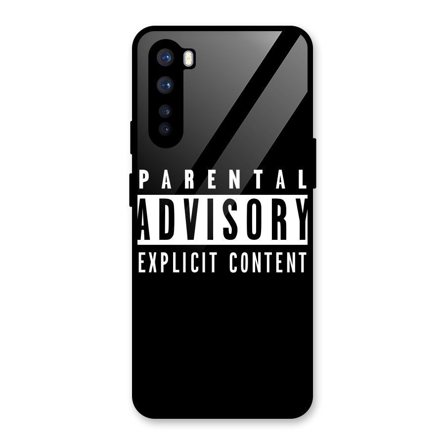 Parental Advisory Label Glass Back Case for OnePlus Nord