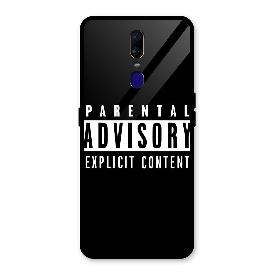 Parental Advisory Label Glass Back Case for Oppo F11