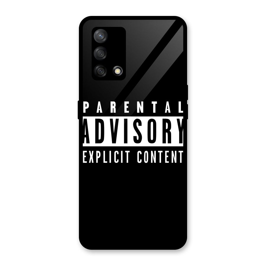 Parental Advisory Label Glass Back Case for Oppo F19