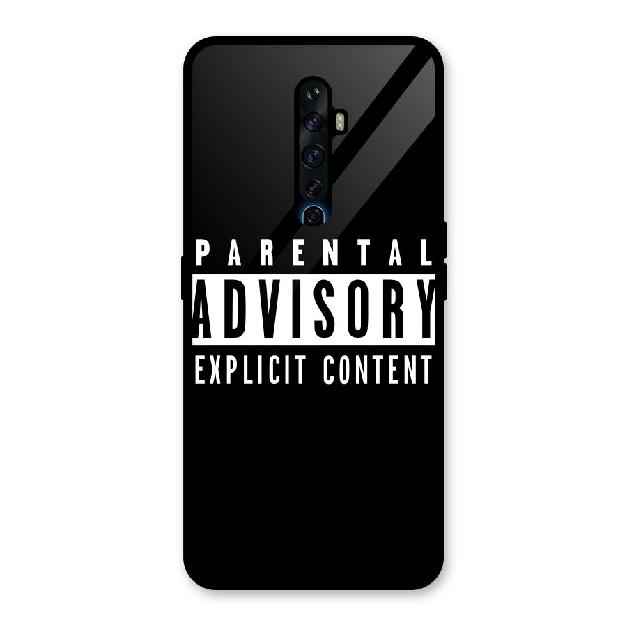 Parental Advisory Label Glass Back Case for Oppo Reno2 Z