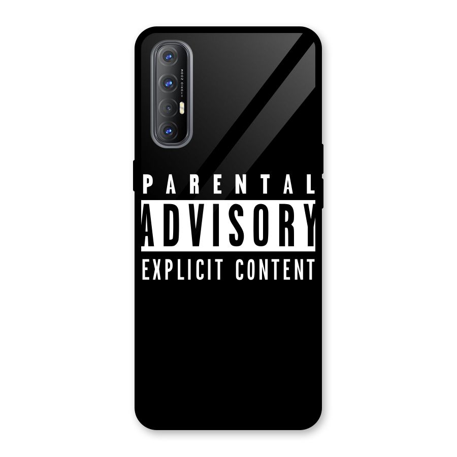 Parental Advisory Label Glass Back Case for Oppo Reno3 Pro