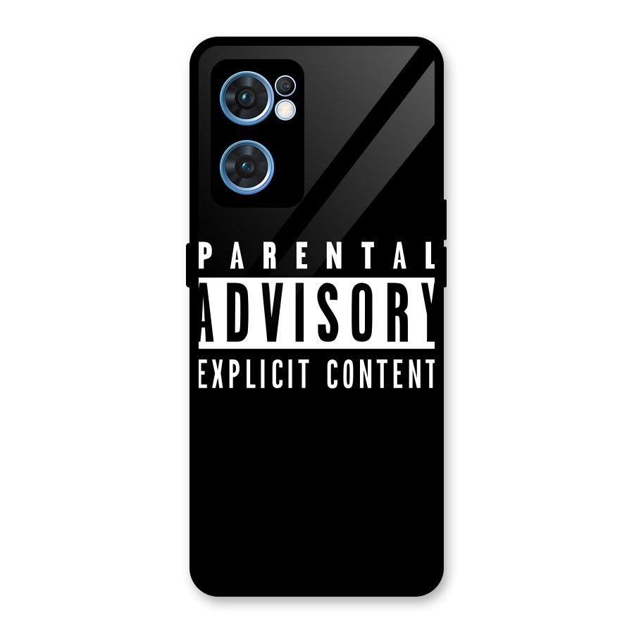 Parental Advisory Label Glass Back Case for Oppo Reno7 5G