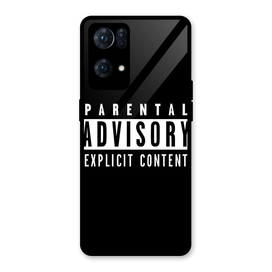 Parental Advisory Label Glass Back Case for Oppo Reno7 Pro 5G