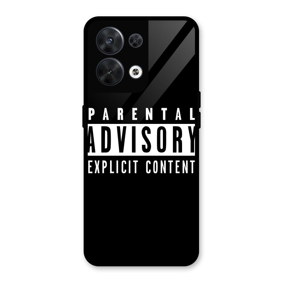 Parental Advisory Label Glass Back Case for Oppo Reno8 5G