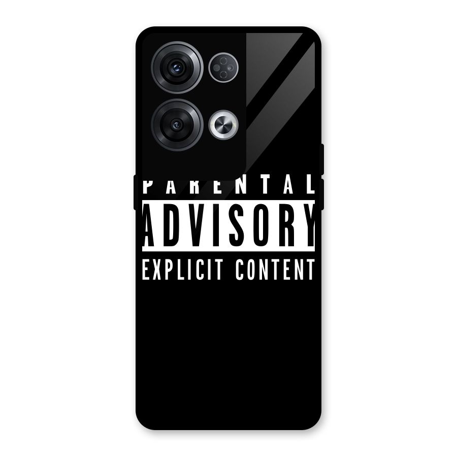 Parental Advisory Label Glass Back Case for Oppo Reno8 Pro 5G
