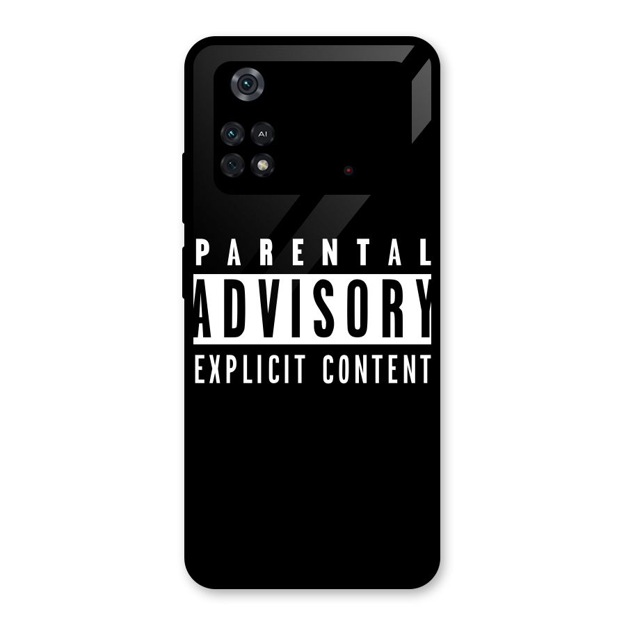 Parental Advisory Label Glass Back Case for Poco M4 Pro 4G