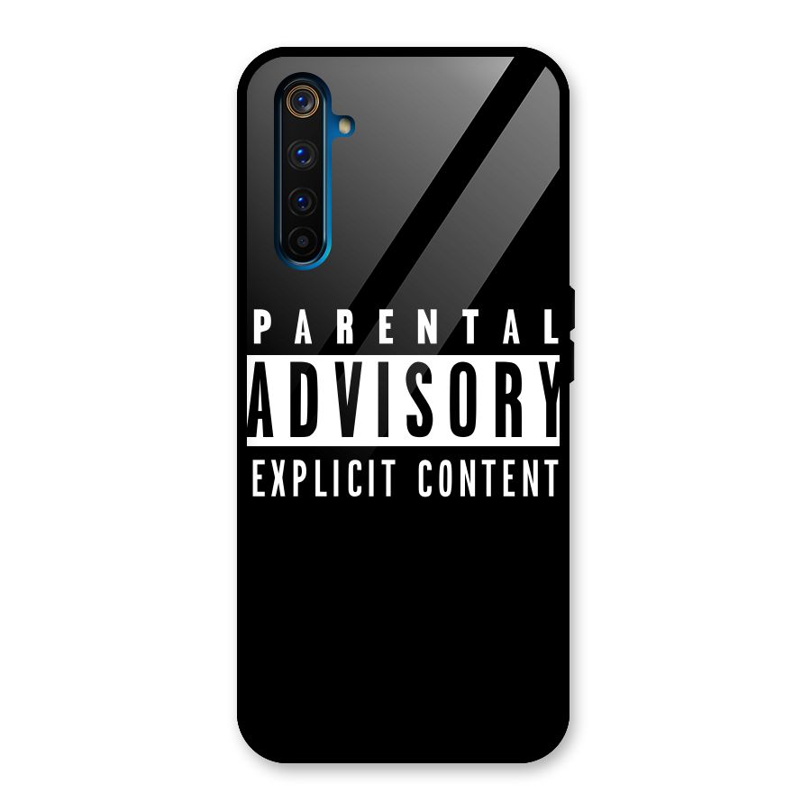 Parental Advisory Label Glass Back Case for Realme 6 Pro