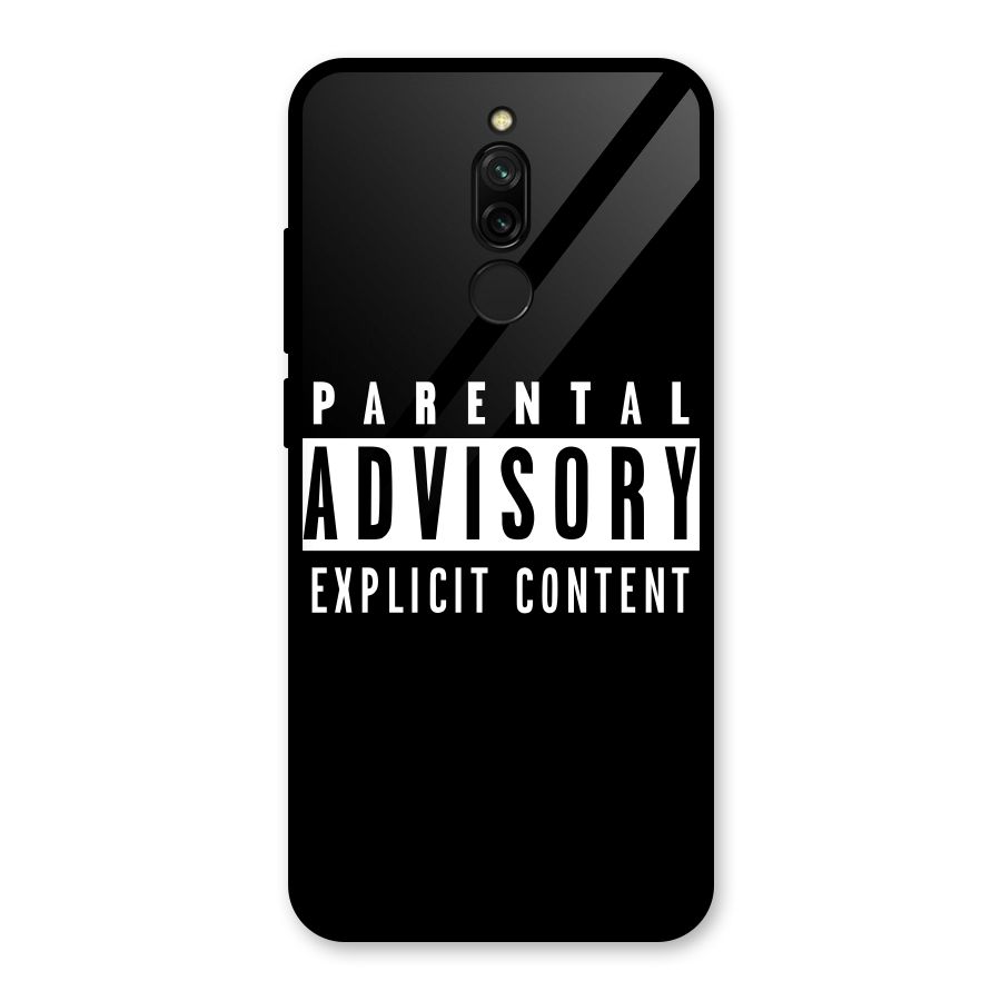 Parental Advisory Label Glass Back Case for Redmi 8